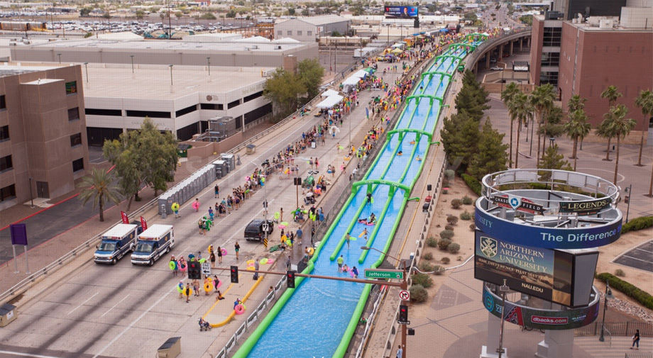 Slide the City, giant water slide in downtown Richmond, this weekend