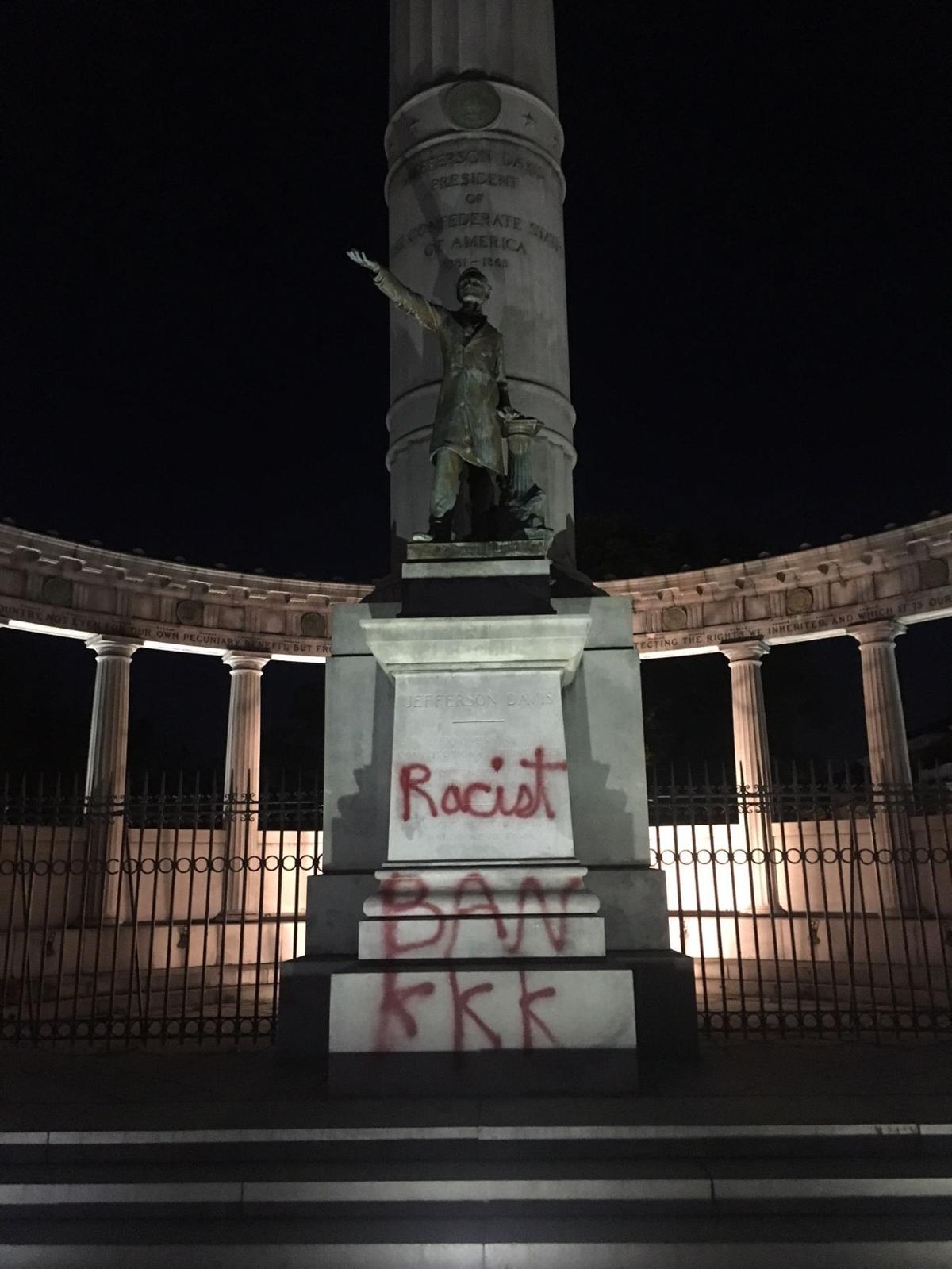UPDATE Jefferson Davis statue on Monument Avenue vandalized for second