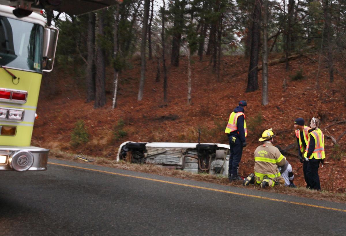 One person taken to hospital after car overturns on I64