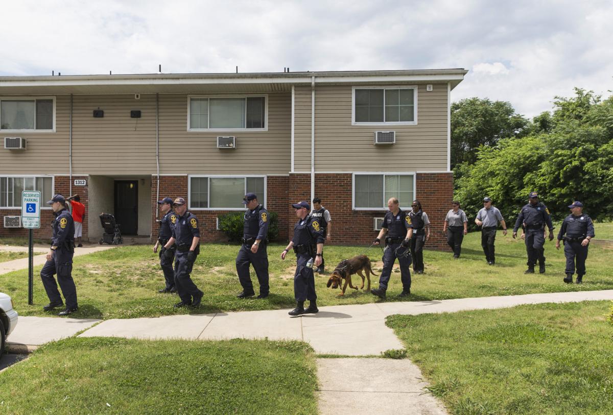 Aided by a bloodhound, officers make 'final sweep' in