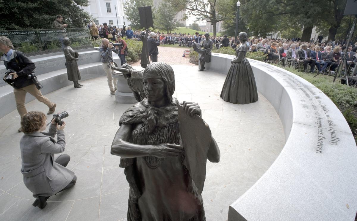 'A monumental day' Seven statues unveiled at Virginia Women's Monument