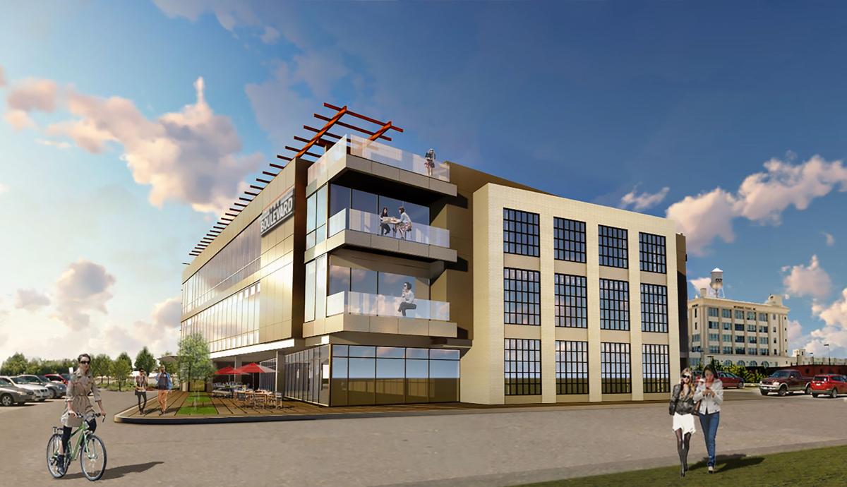 3story office building proposed for a site behind Buz and Ned's restaurant off the Boulevard