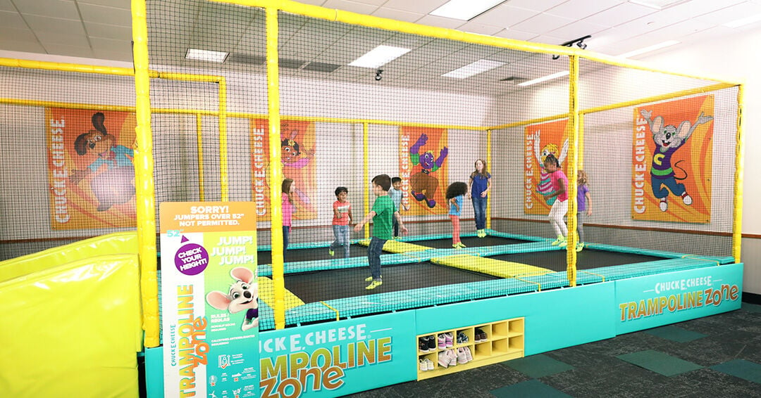 New trampoline zone at Chuck E. Cheese