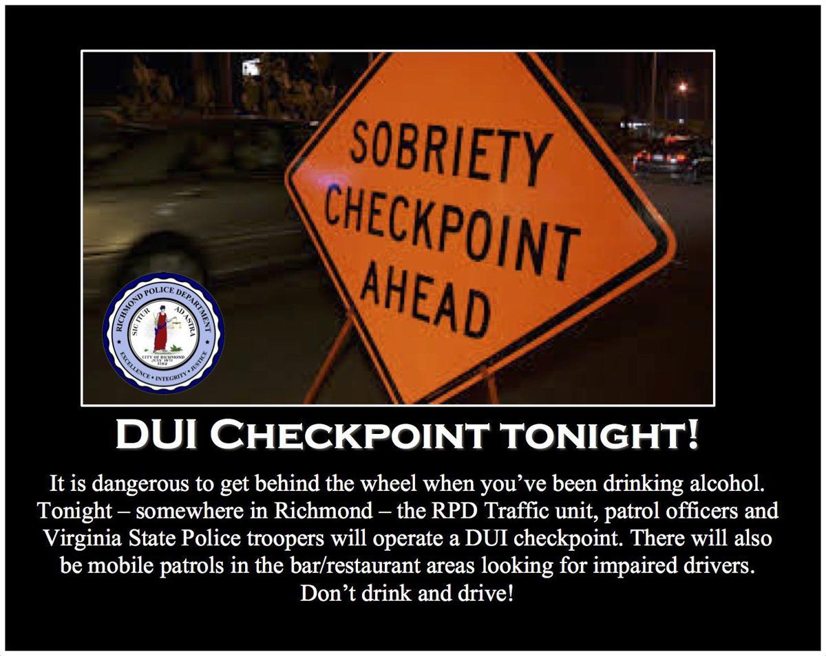 Richmond police planning sobriety checkpoint Friday night