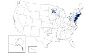 Reported cases of Lyme disease, 1995