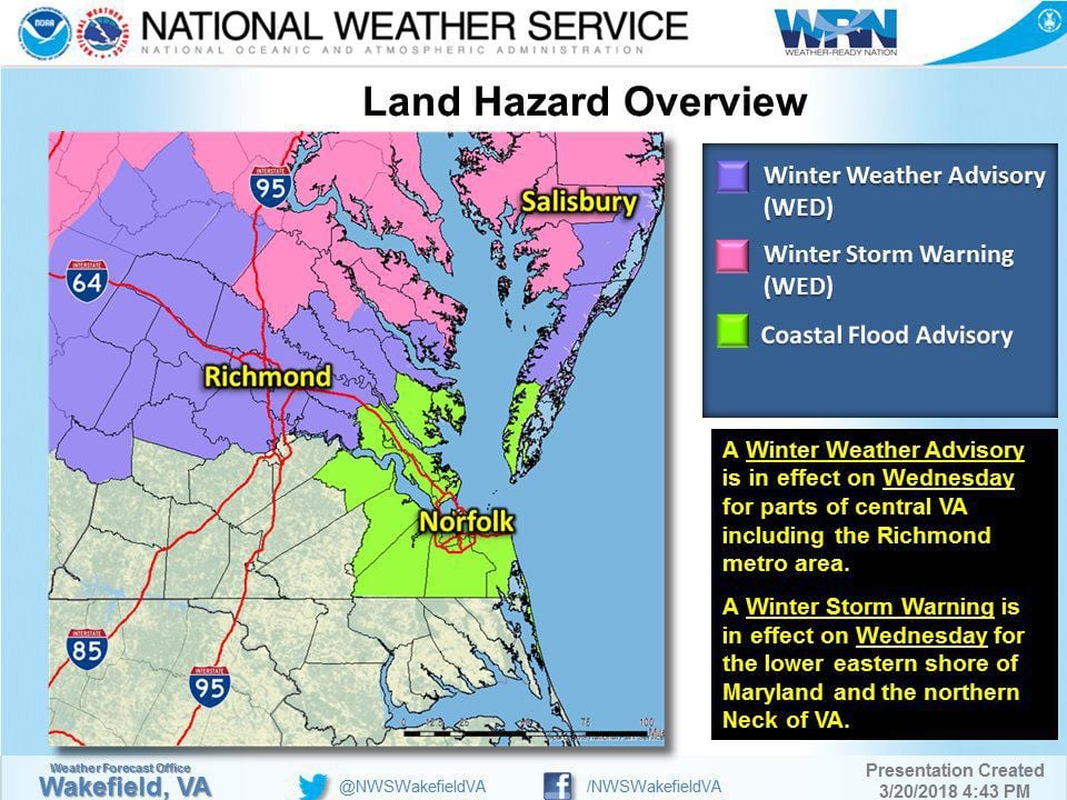 UPDATE: Winter Weather Advisory Issued For Richmond Area Starting At 6 ...