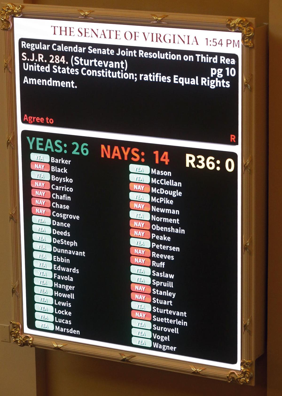 Virginia Senate passes ERA resolution by 26-14 vote &hellip;