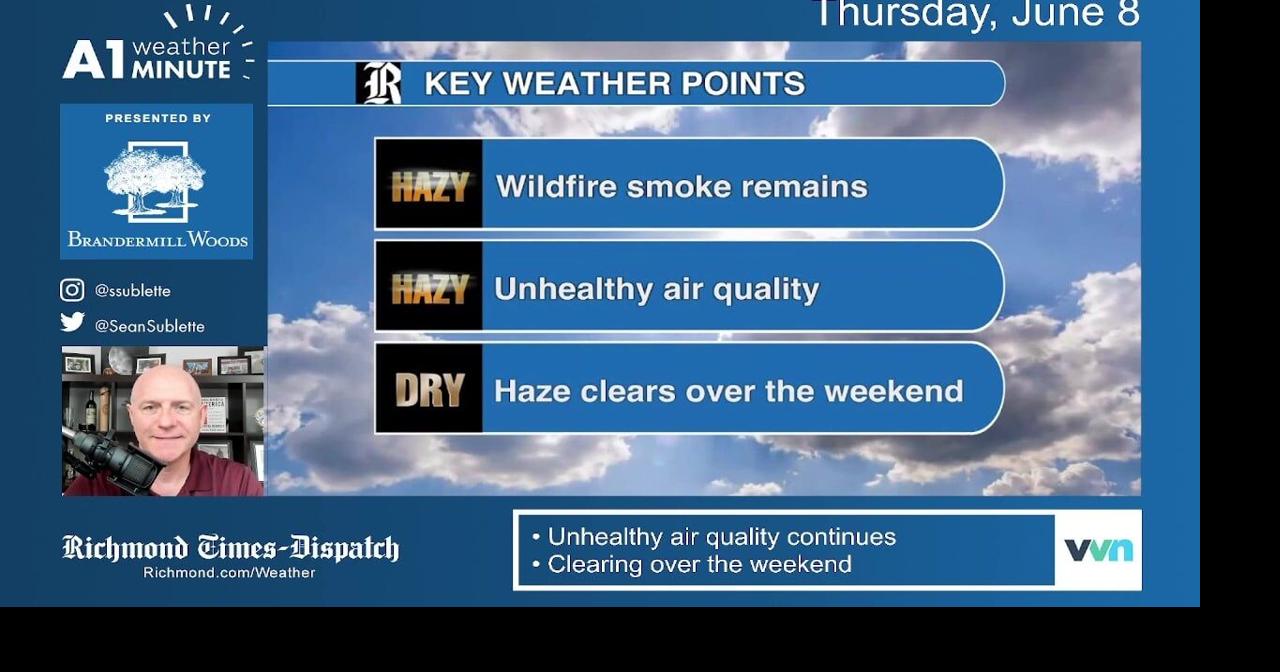 Thursday morning Richmond weather video Air quality alert continues