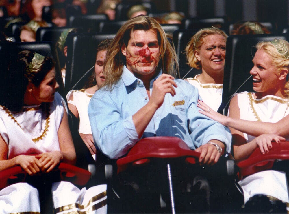 Fabio hit by a goose at Busch Gardens 24 years ago today