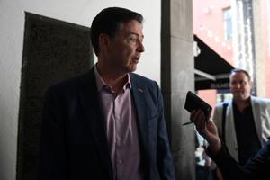 Former FBI director James Comey arrives at the Irish Film Institute for for a public interview in Dublin