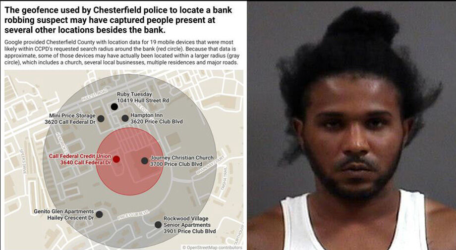 Richmond man gets 11-plus years for $196K Midlothian bank heist solved with geofence warrant image pic