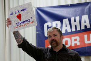 FILE PHOTO: Democratic candidate for U.S. Senate Platner campaigns in Portland