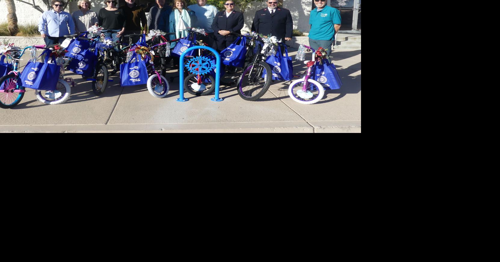 Ridgecrest gets 11 new Rotary blue bike racks | News | ridgecrestca.com