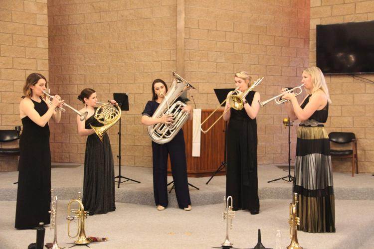 Seraph Brass performs 1 May 2022 in Ridgecrest.