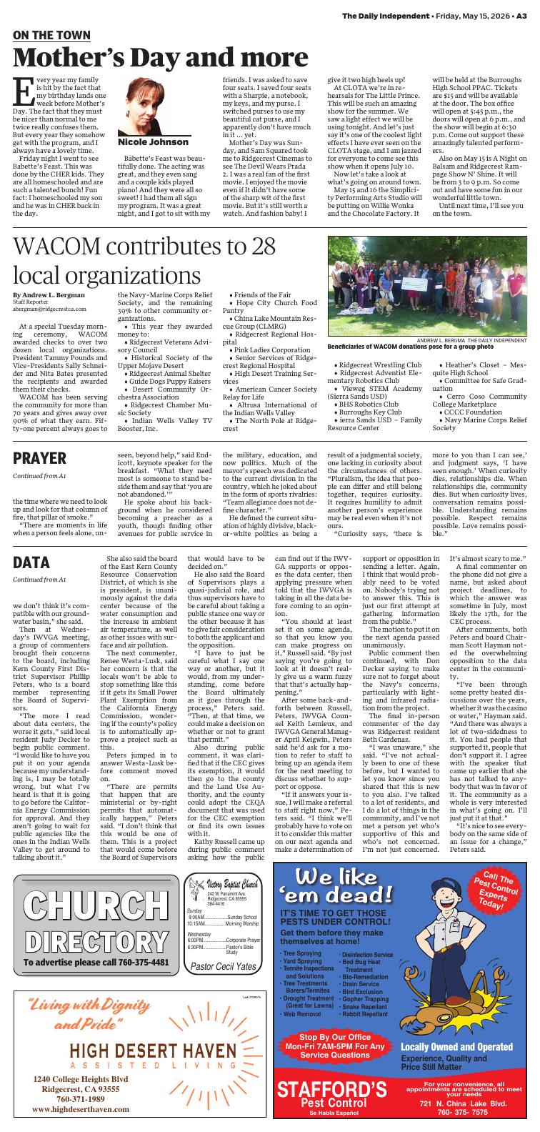 Daily Independent Ridgecrest Page 20260515-004 | e-Edition | ridgecrestca.com