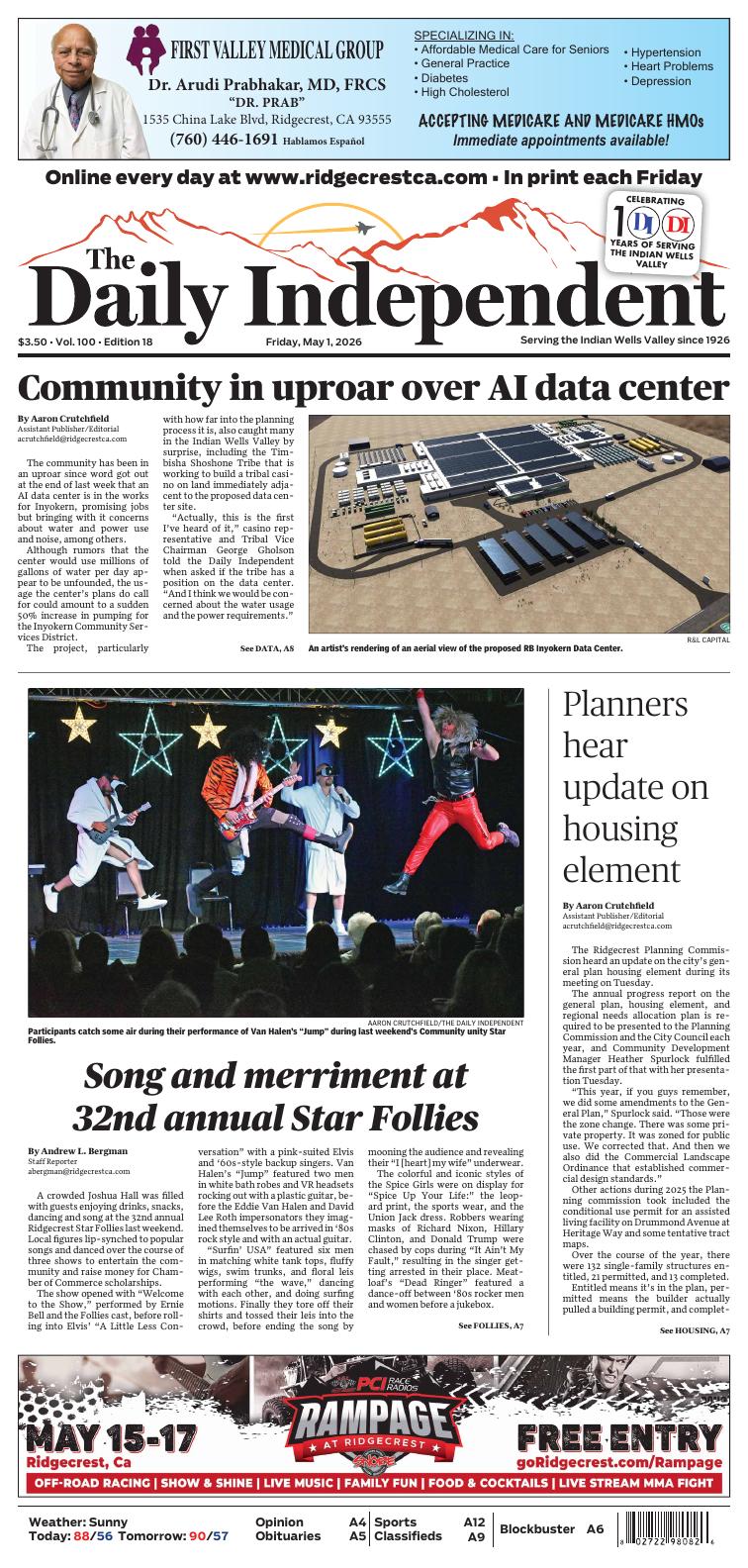 Daily Independent Ridgecrest Page 20260501-001 | e-Edition | ridgecrestca.com