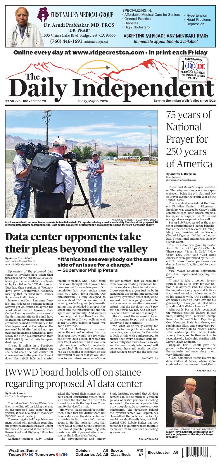 Daily Independent Ridgecrest Page 20260515-002 | e-Edition | ridgecrestca.com