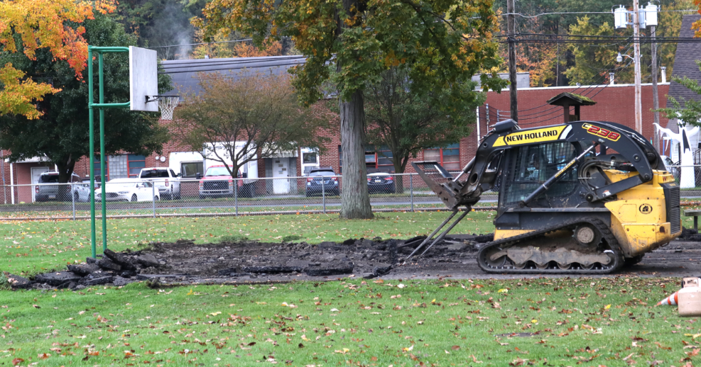O B Grant Park basketball court in process of being replaced