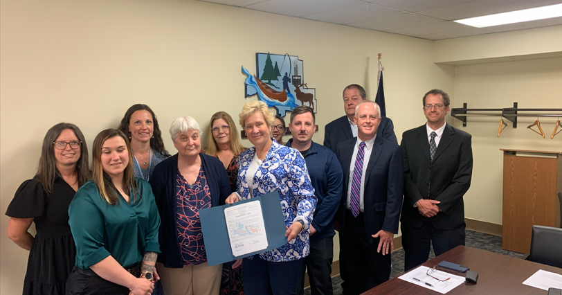 Elk County Commissioners say good bye to retiring Domestic Relations employee Mary Lewis