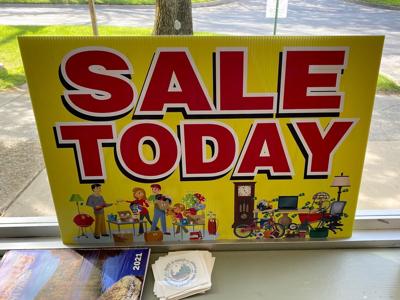 Yard Sale signs at Ridgway Record