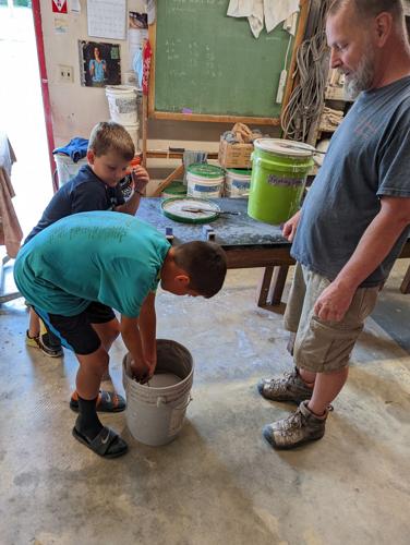 Roly Boni teaching pottery