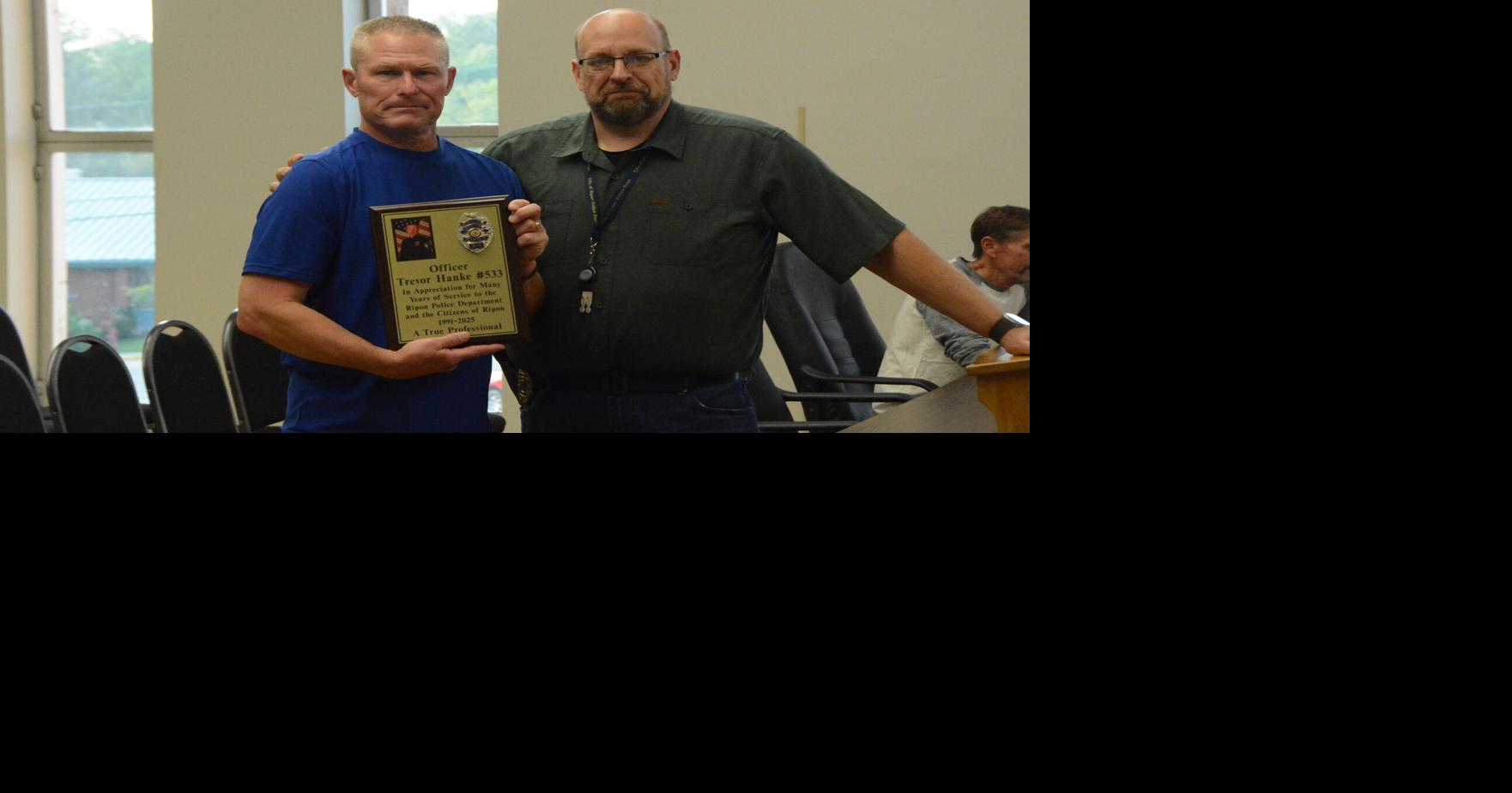 Ripon honors officer Trevor Hanke for 34 years of service | Local News ...
