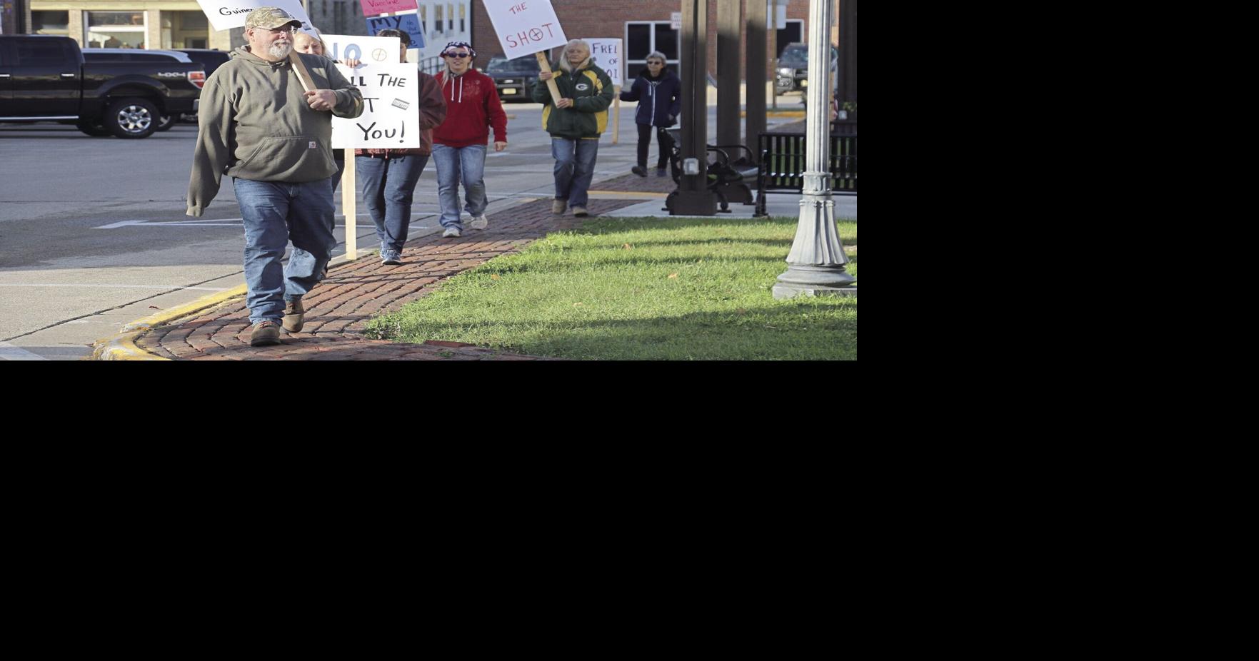 Protest held in Ripon's Rotary Square against Smuckers’ vaccine policy