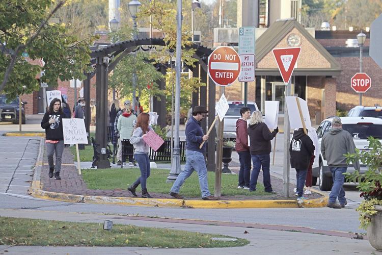 Protest held in Ripon's Rotary Square against Smuckers’ vaccine policy