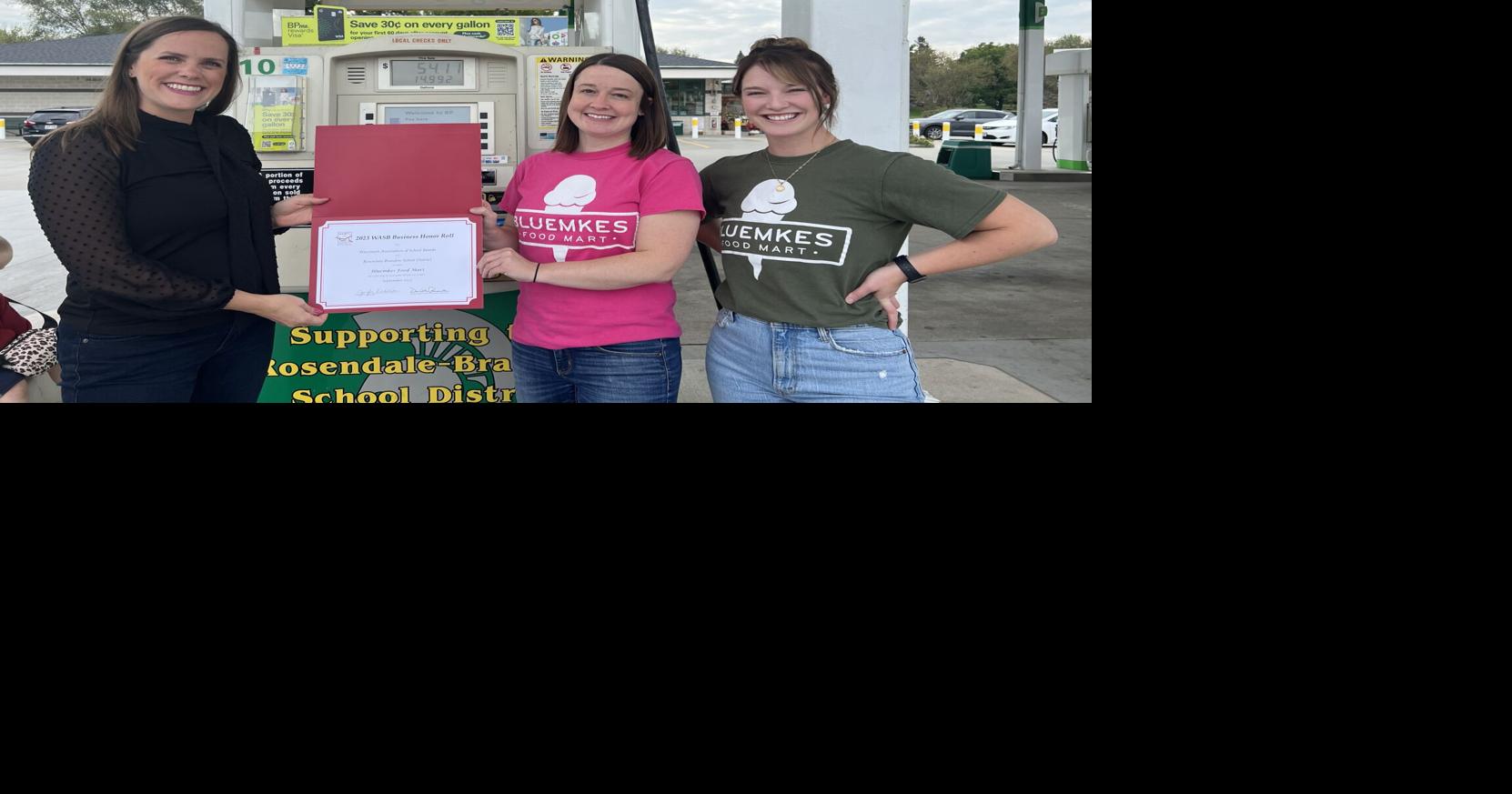 RosendaleBrandon School District honors Bluemke’s for its support News