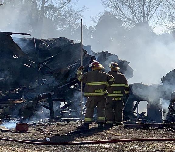 London, Crow Mountain and Bayliss Fire Departments fight Sunday