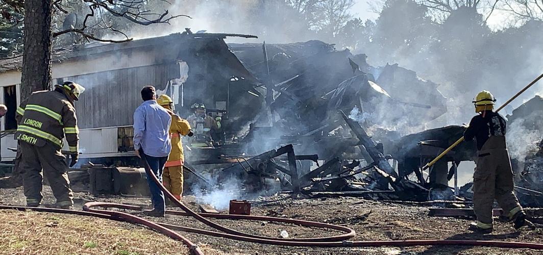 London, Crow Mountain and Bayliss Fire Departments fight Sunday