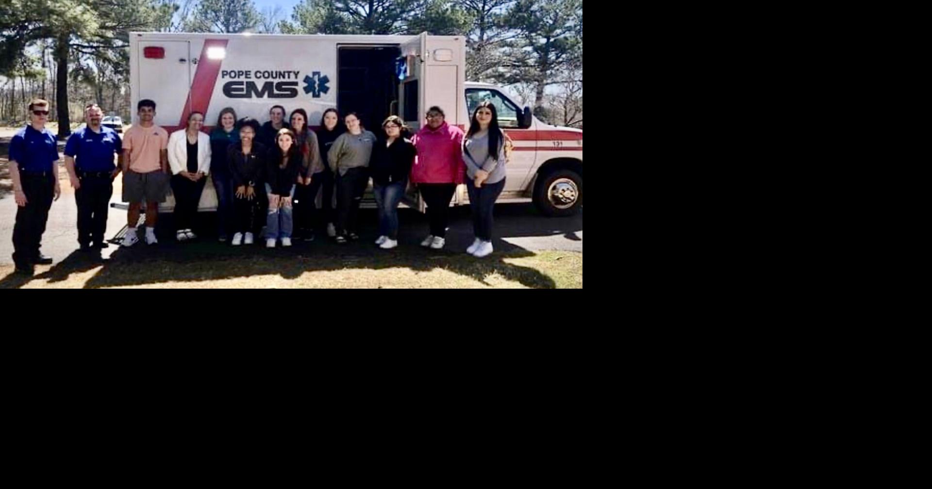 Pope County EMS visits Arkansas Tech Career Center to speak to EMT