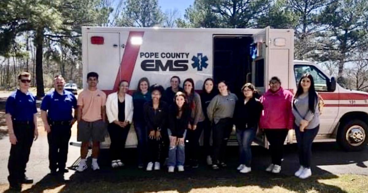 Pope County EMS visits Arkansas Tech Career Center to speak to EMT