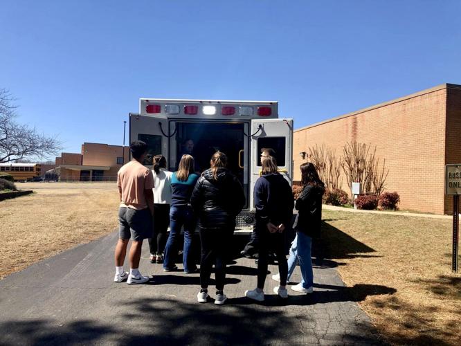 Pope County EMS visits Arkansas Tech Career Center to speak to EMT
