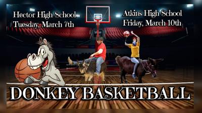 Atkins and Hector host Donkey Basketball fundraiser games this week
