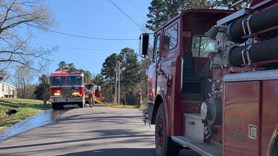 London, Crow Mountain and Bayliss Fire Departments fight Sunday