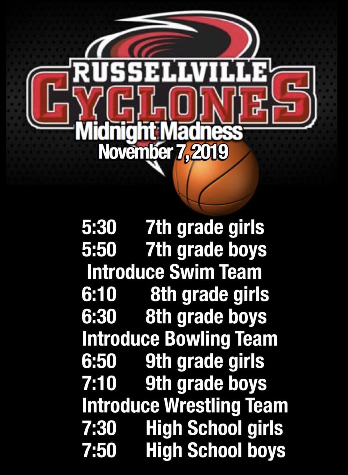 Russellville Cyclone Basketball Midnight Madness To Be Held