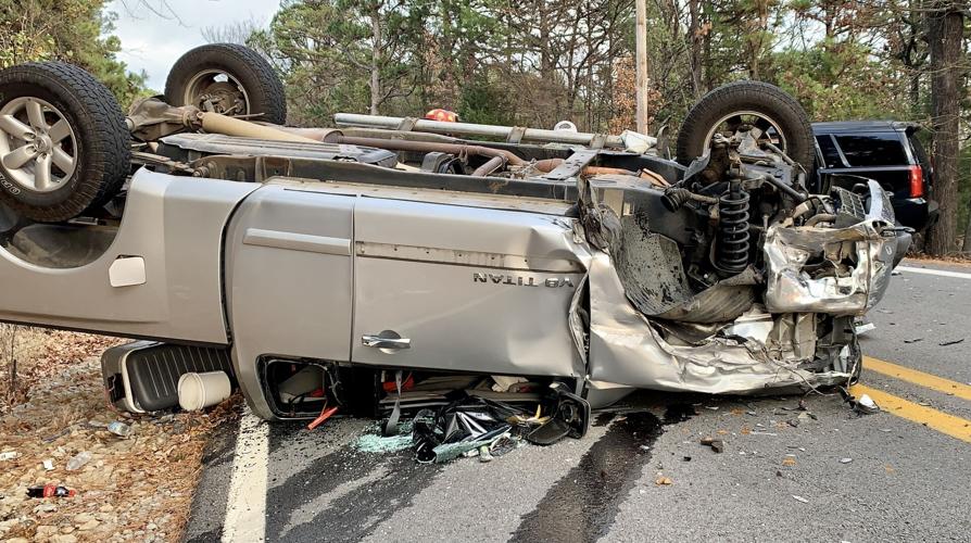 Pottsville Police, Pottsville Fire & Pope County EMS work entrapment collision on State Hwy 363