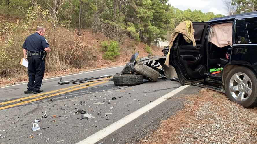 Pottsville Police, Pottsville Fire & Pope County EMS work entrapment collision on State Hwy 363