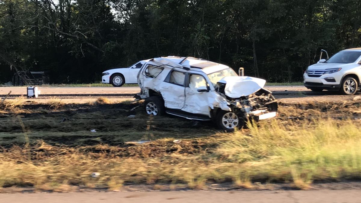 Fiery crash on I40 involves eight vehicles, entrapment and one