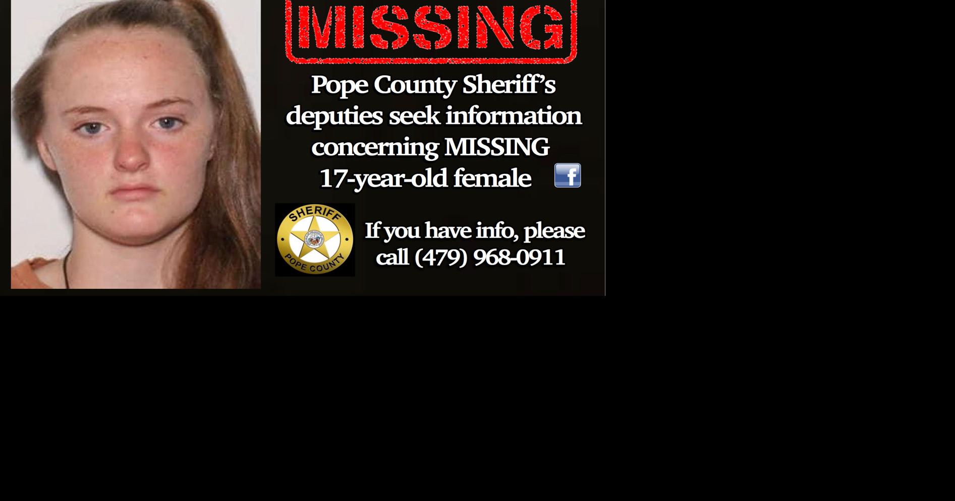 Pope County Sheriffs Deputies Seek Information Concerning Missing 17 Year Old Female Local