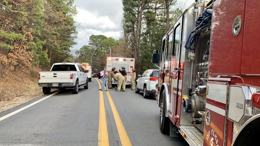 Pottsville Police, Pottsville Fire & Pope County EMS work entrapment collision on State Hwy 363