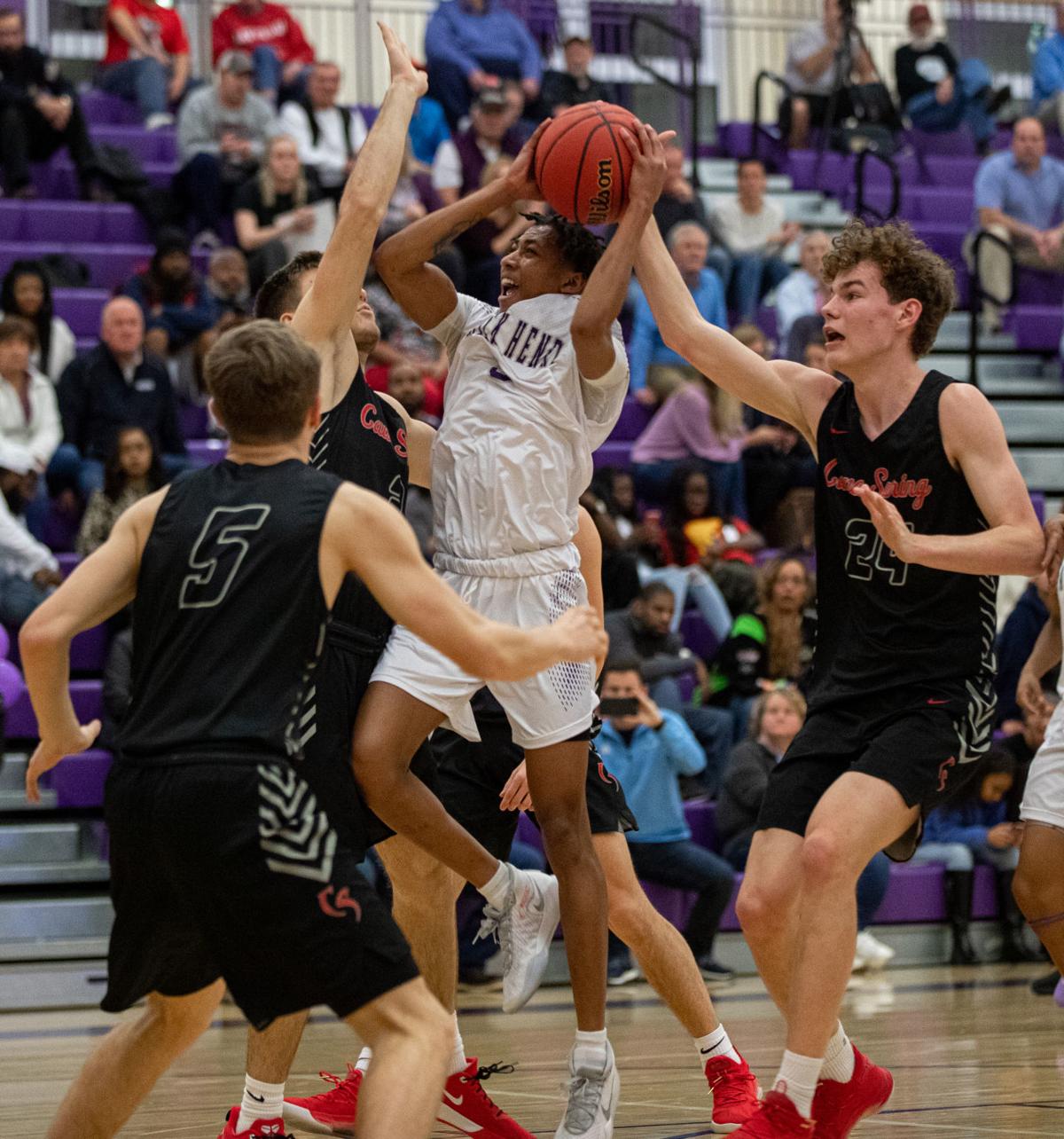 H S Boys Basketball Patrick Henry Edges Timesland No 1 Cave