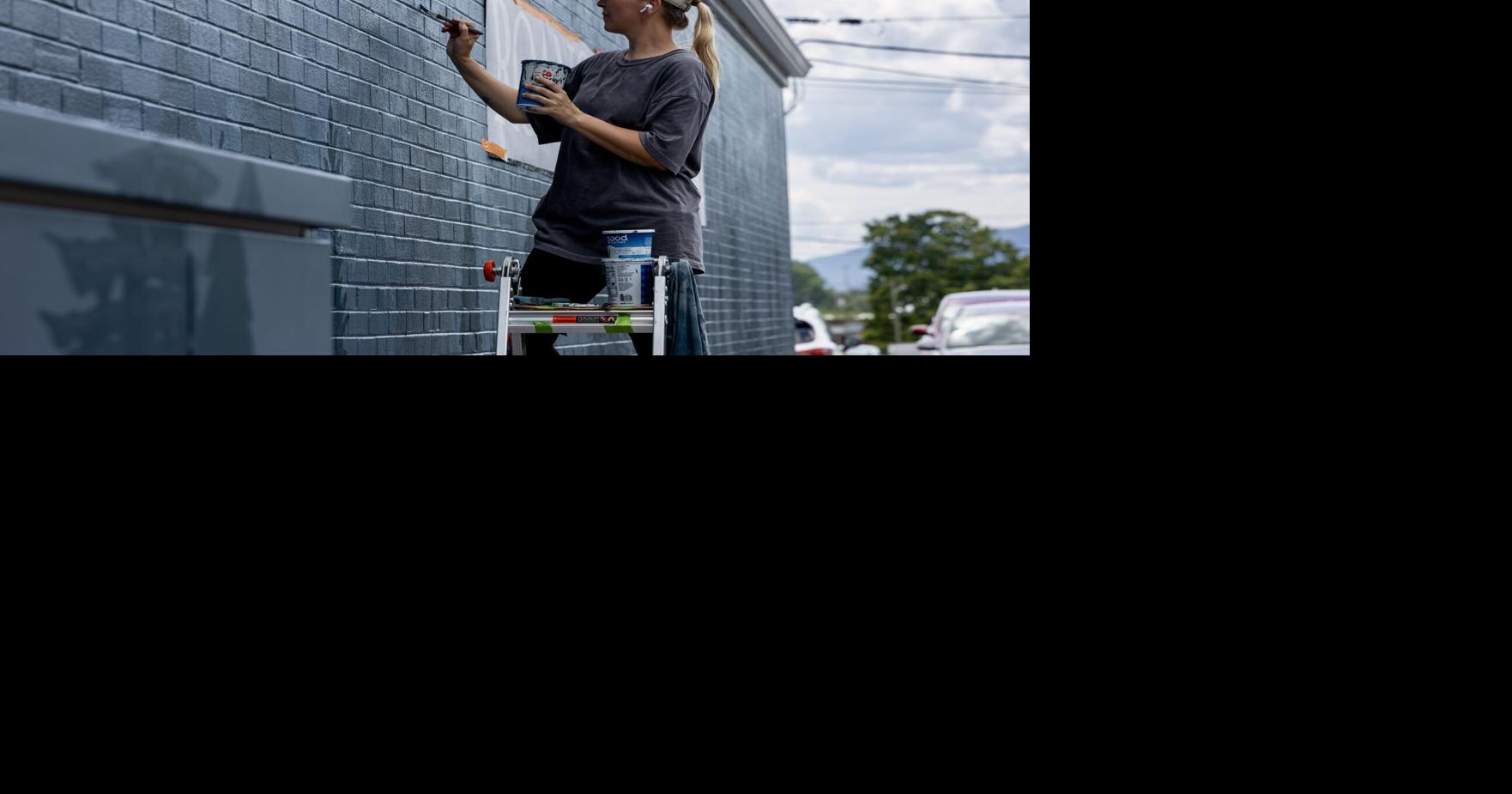 New Roanoke College mural brings Blue Ridge Mountains to downtown Salem
