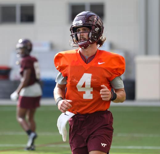 Virginia Tech 2021 fall camp practice observations The white helmets