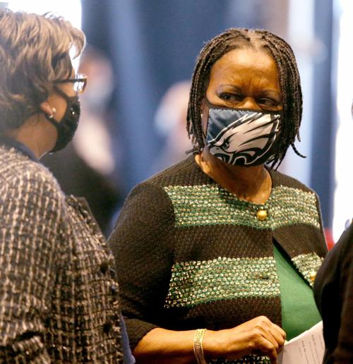 Sens. Jennifer McClellan and Mamie Locke
