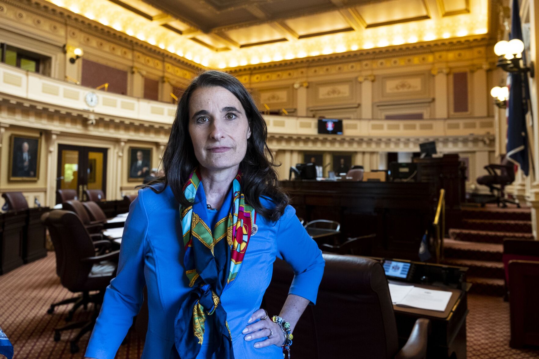 Sen. Jennifer Boysko Stands For A Portrait Inside The Virginia State ...