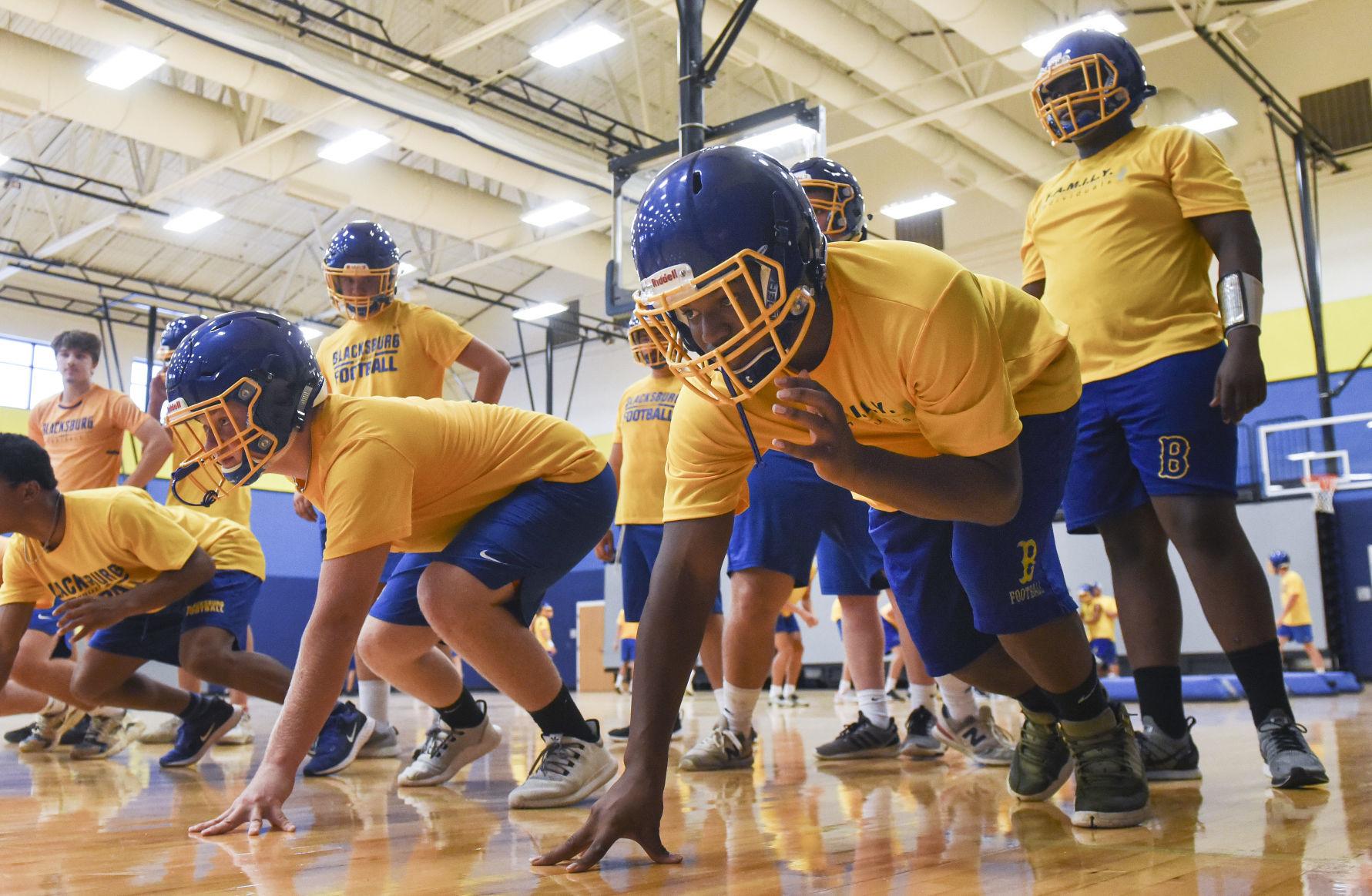 Photos Scenes from Blacksburg High School's first day of football practice
