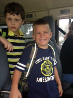 Photo: Kody Park's all smiles after 1st day at Buchanan Elementary