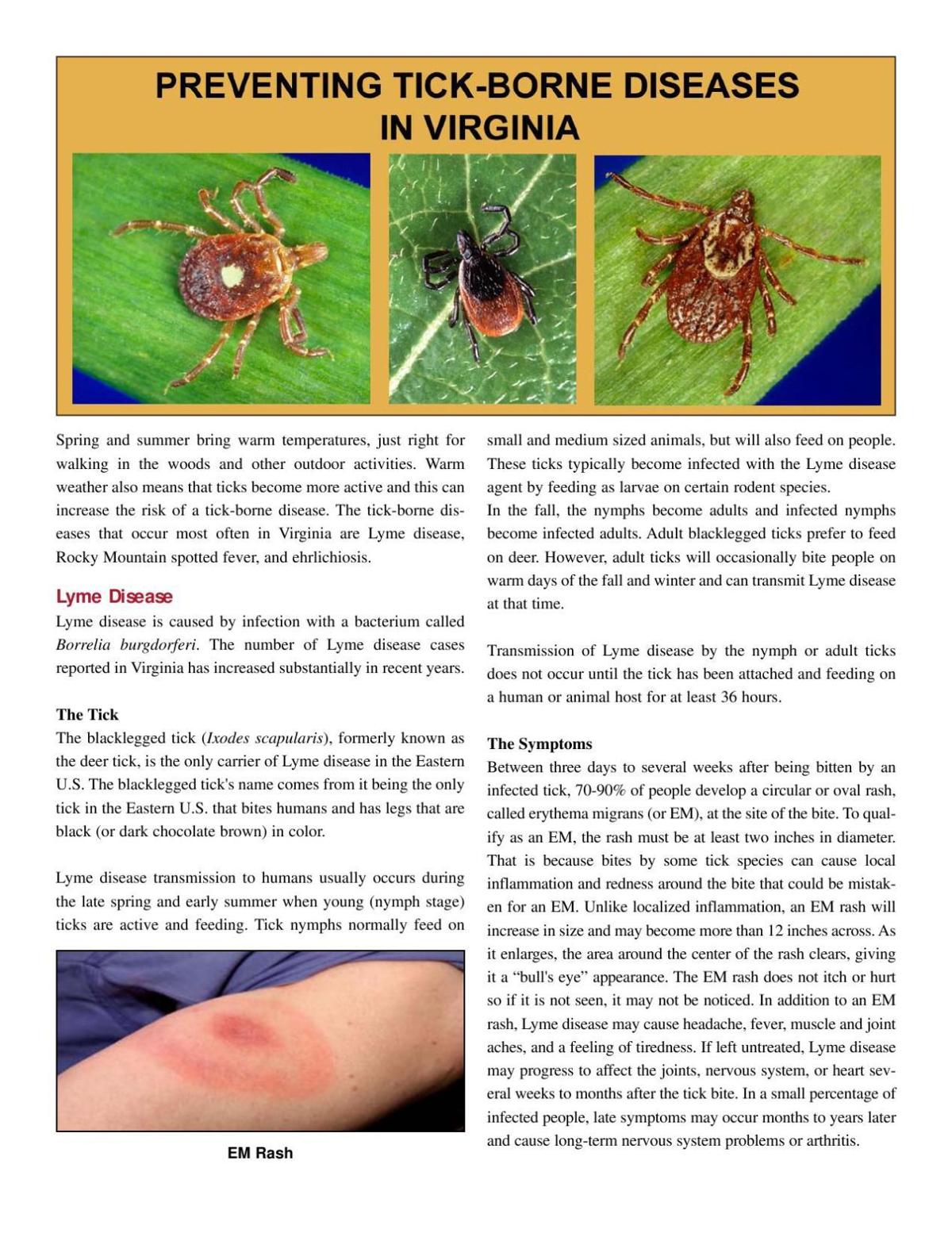 Preventing tickborne disease in Virginia
